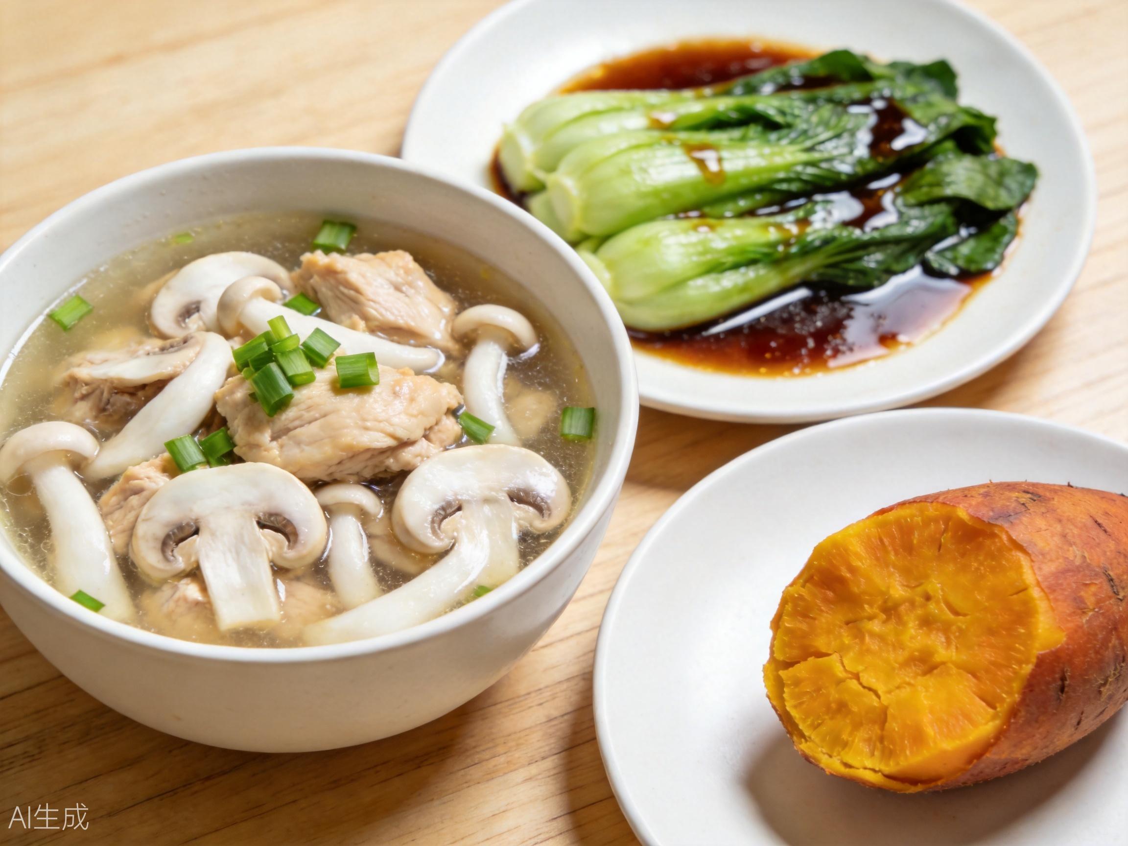 鸡肉蘑菇汤套餐